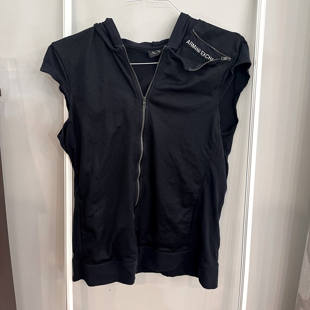 Armani Exchange. Vest Hoodie. Blue.
